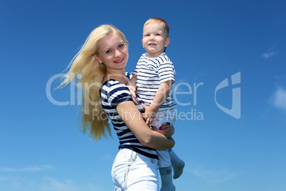 mother with her child outdoor