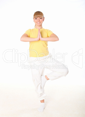 young woman doing yoga