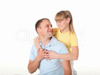 young couple doing sport together