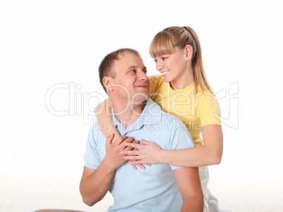 young couple doing sport together