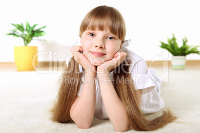 little girl in studio