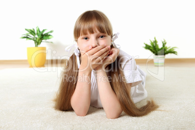 little girl in studio