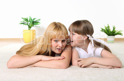 mother with daughter in studio