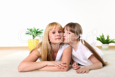 mother with daughter in studio