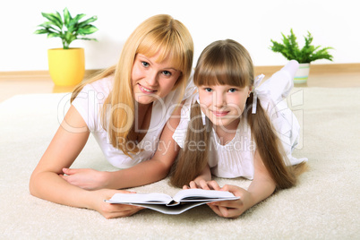 mother with daughter in studio