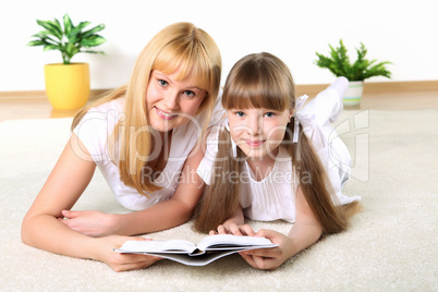 mother with daughter in studio