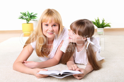 mother with daughter in studio