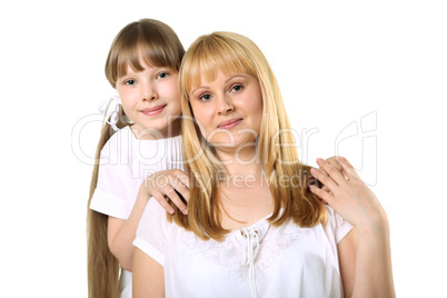 mother with daughter in studio