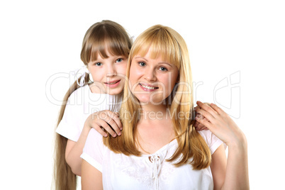 mother with daughter in studio