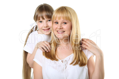 mother with daughter in studio