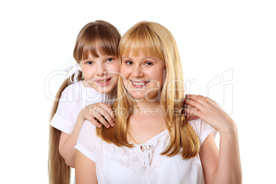 mother with daughter in studio