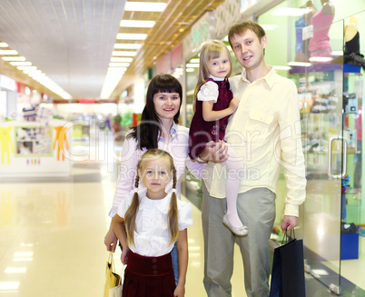 Young family doing shopping