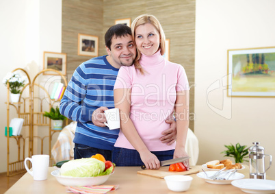 couple at home having meal