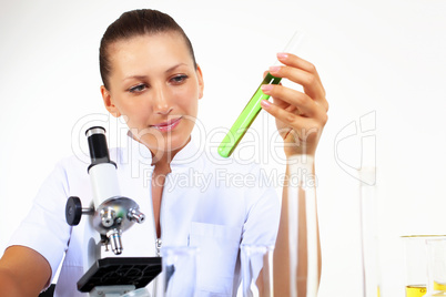 Female scientist in a chemistry laboratory