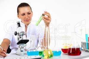 Female scientist in a chemistry laboratory