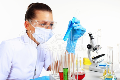 Female scientist in a chemistry laboratory