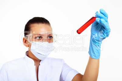 Female scientist in a chemistry laboratory