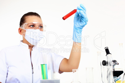 Female scientist in a chemistry laboratory