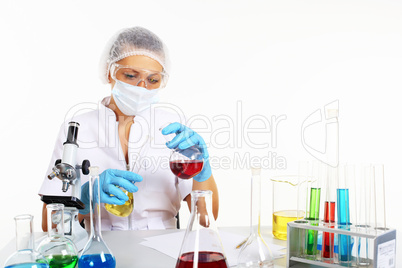 Female scientist in a chemistry laboratory