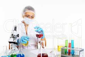 Female scientist in a chemistry laboratory