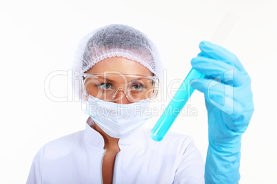 Female scientist in a chemistry laboratory