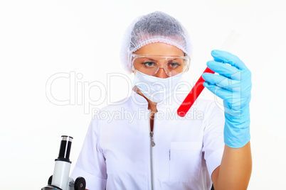 Female scientist in a chemistry laboratory