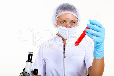 Female scientist in a chemistry laboratory