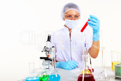 Female scientist in a chemistry laboratory