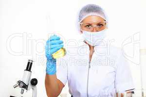 Female scientist in a chemistry laboratory