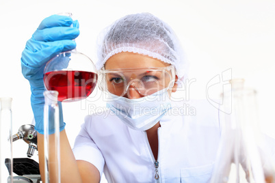 Female scientist in a chemistry laboratory