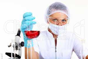 Female scientist in a chemistry laboratory