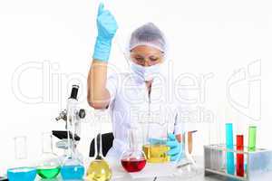 Female scientist in a chemistry laboratory