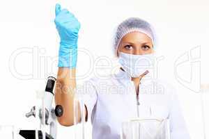 Female scientist in a chemistry laboratory