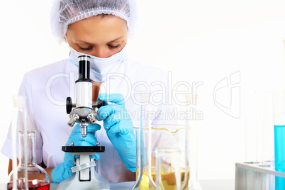 Female scientist in a chemistry laboratory