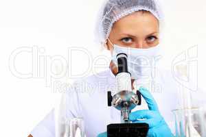 Female scientist in a chemistry laboratory