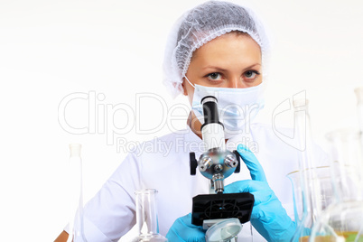 Female scientist in a chemistry laboratory