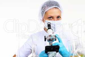 Female scientist in a chemistry laboratory