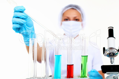 Female scientist in a chemistry laboratory Female scientist in a chemistry laboratory