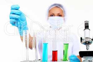 Female scientist in a chemistry laboratory