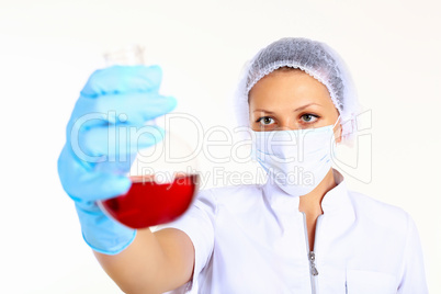 Female scientist in a chemistry laboratory