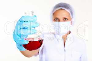 Female scientist in a chemistry laboratory