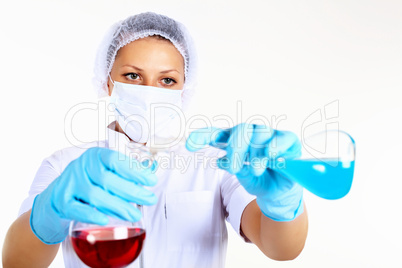 Female scientist in a chemistry laboratory