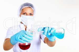 Female scientist in a chemistry laboratory