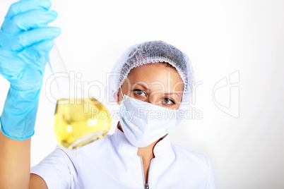 Female scientist in a chemistry laboratory