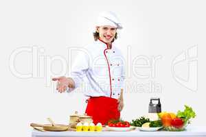 Portrait of a young cook in uniform