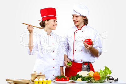 Portrait of a young cook in uniform