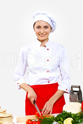 Portrait of a young cook in uniform