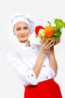 Portrait of a young cook in uniform