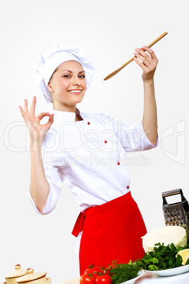 Portrait of a young cook in uniform