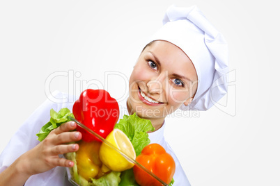 Portrait of a young cook in uniform